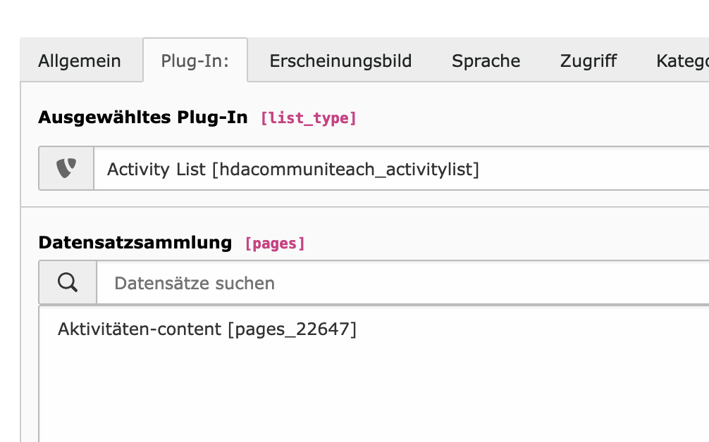 Plugin Activity List