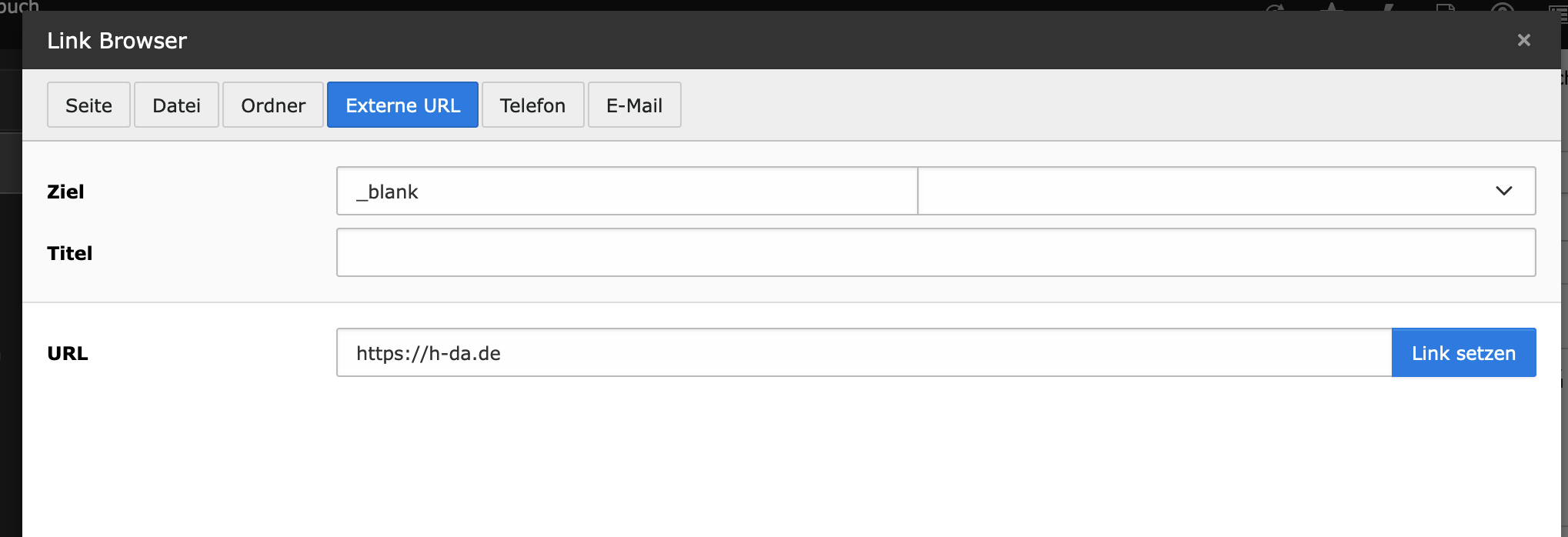 Tab externer Link