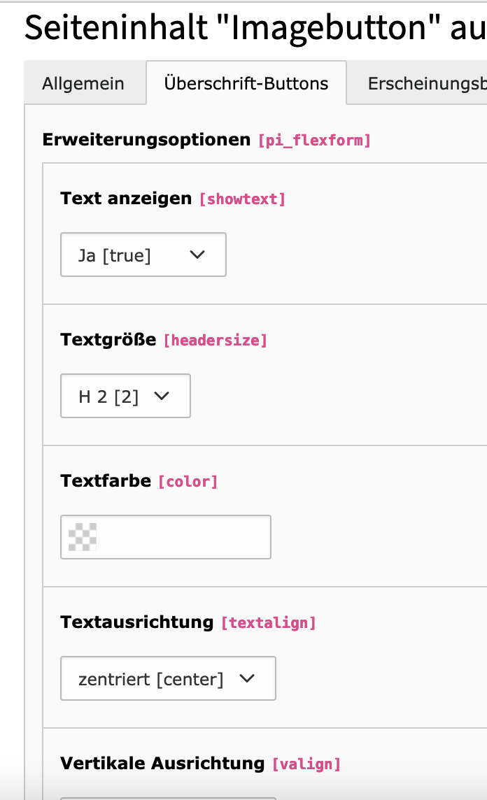 Imagebutton Tab Überschriftbuttons