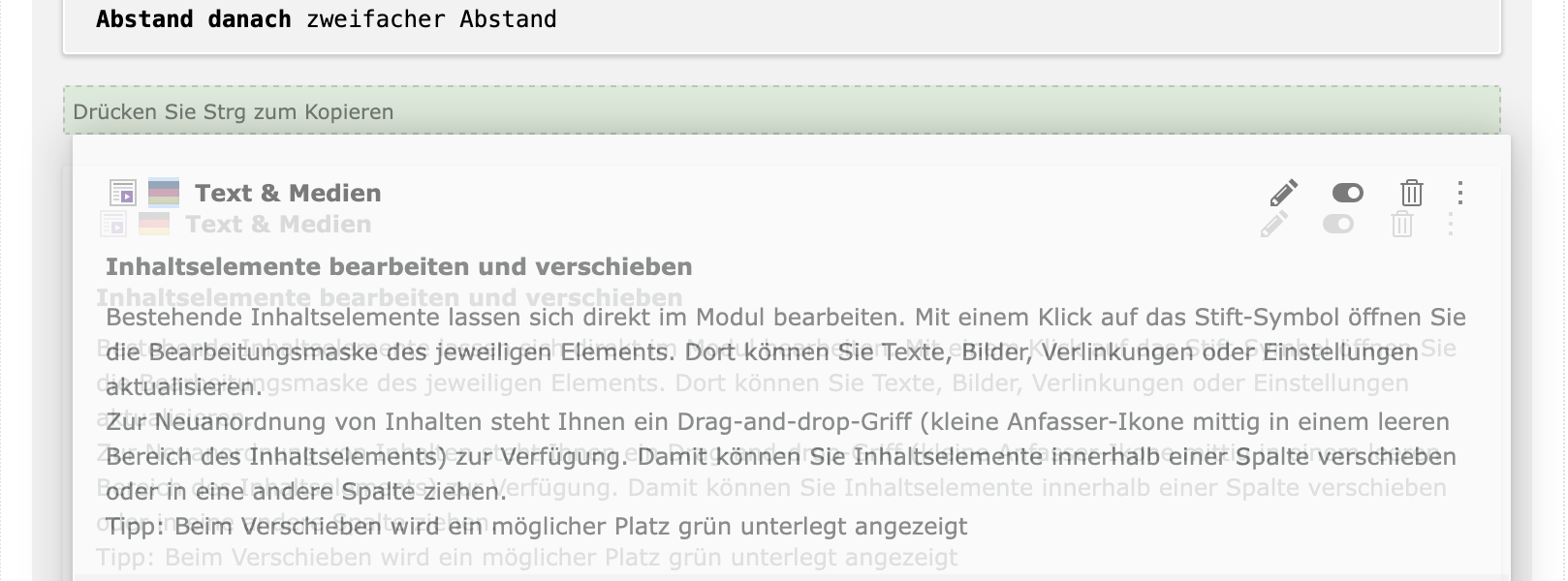 Element verschieben