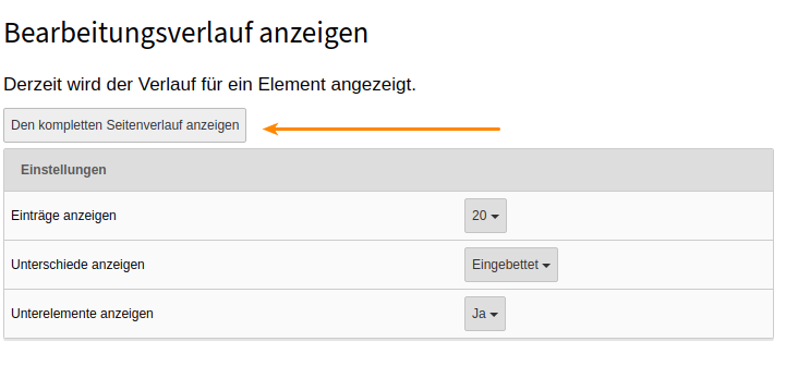 Bearbeitungsverlauf anzeigen