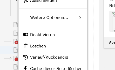 Verlauf/Rückgängig im Kontextmenü